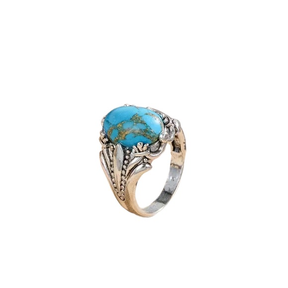 Turquoise and Silver Unisex Ring - Picture 6 of 6
